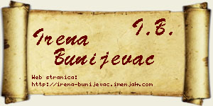 Irena Bunijevac vizit kartica